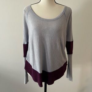 Free People Color Block Thermal Top SMALL